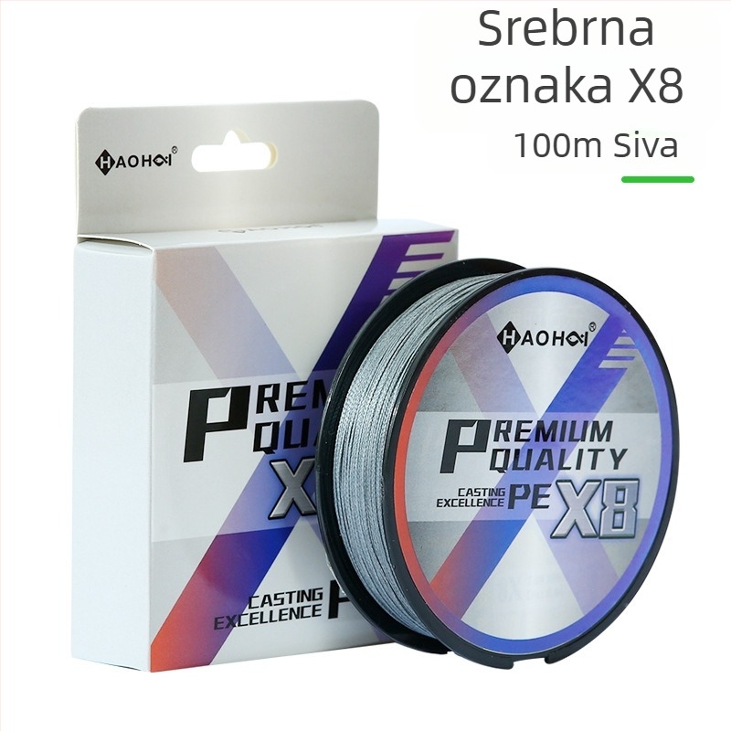 Haohai PE 8-pletena glavna ribolovna linija, visoke čvrstoće, otporna na izblijedjenje, za mamce, pakiranje 10 kom