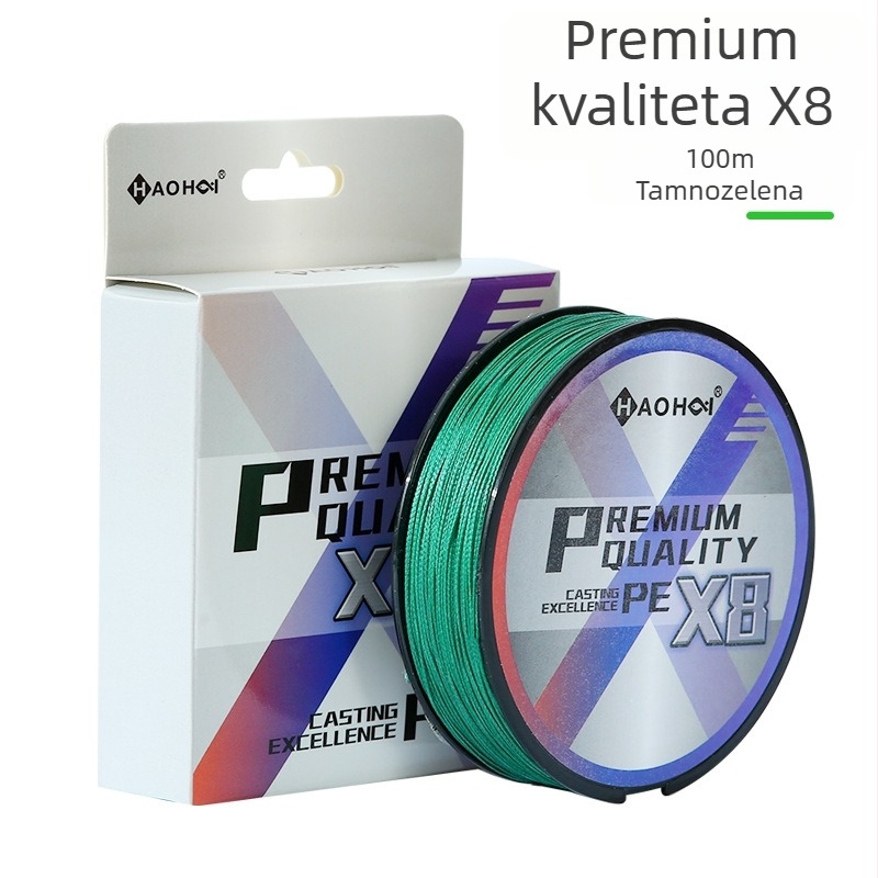 Haohai PE 8-pletena glavna ribolovna linija, visoke čvrstoće, otporna na izblijedjenje, za mamce, pakiranje 10 kom