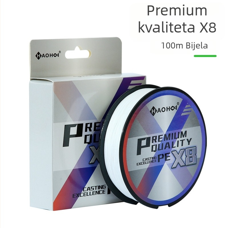Haohai PE 8-pletena glavna ribolovna linija, visoke čvrstoće, otporna na izblijedjenje, za mamce, pakiranje 10 kom