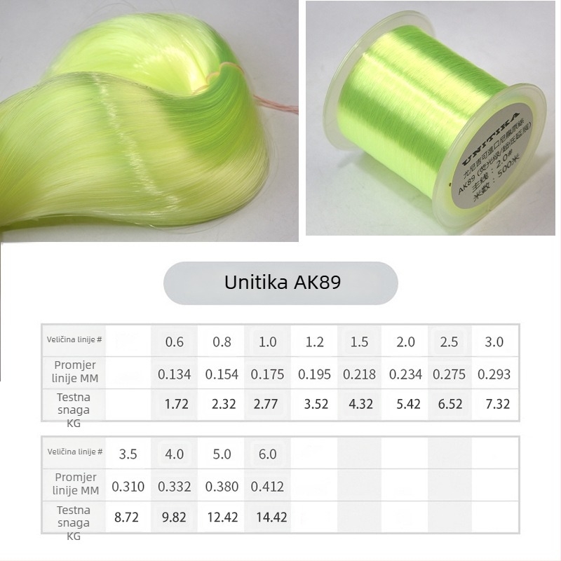 Boss pan najlonska podlinična ribolovna linija, bez čvorova, nosivost 10 kg, pakiranje 48 kom, porijeklo Japan