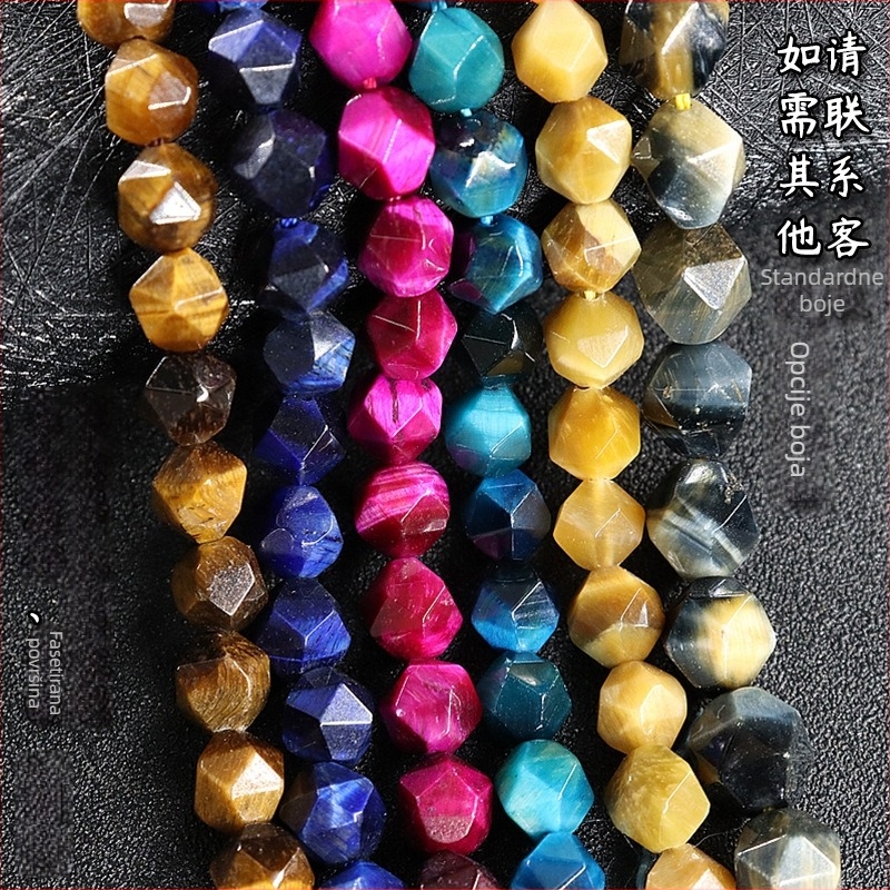 Prirodne Tiger Eye perle – polugotove, okrugle facetirane perle za ručno izrađene nakit DIY