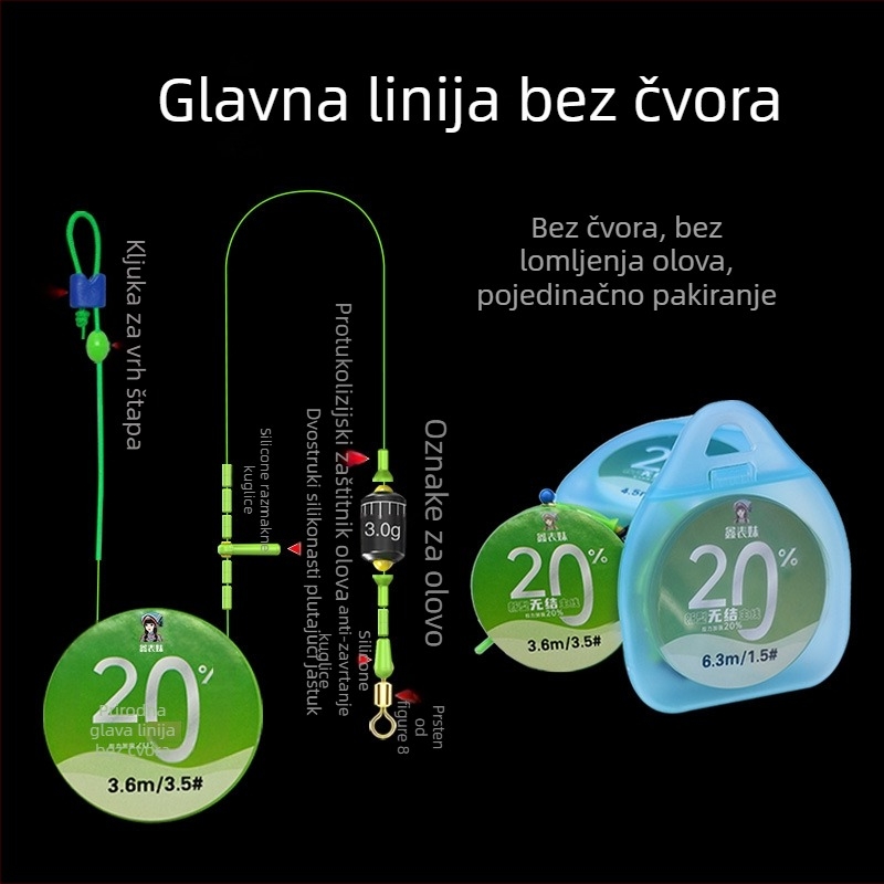 Glavna ribolovna linija – Xin cousin, najlon, visoke čvrstoće, 20 špulni, promjer špulne 5,8 cm