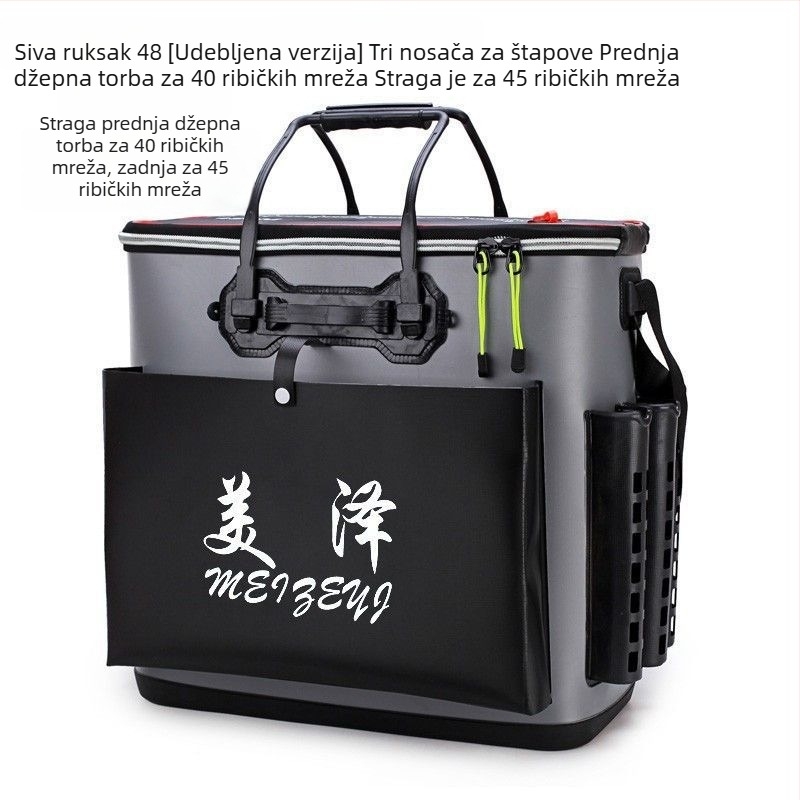 Debeli EVA kanta za ribolov, dvostruki sloj, torba s kotačićima, višenamjenska kanta za živu ribu