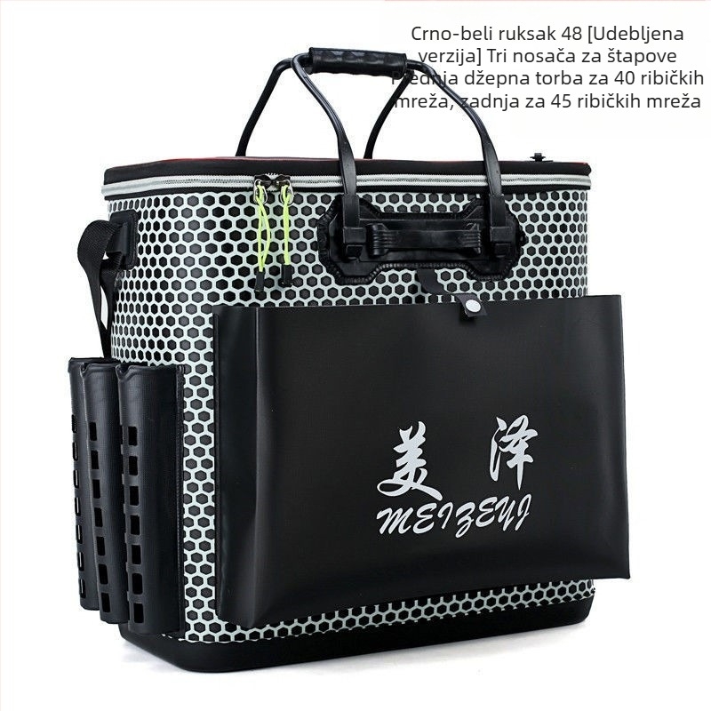 Debeli EVA kanta za ribolov, dvostruki sloj, torba s kotačićima, višenamjenska kanta za živu ribu