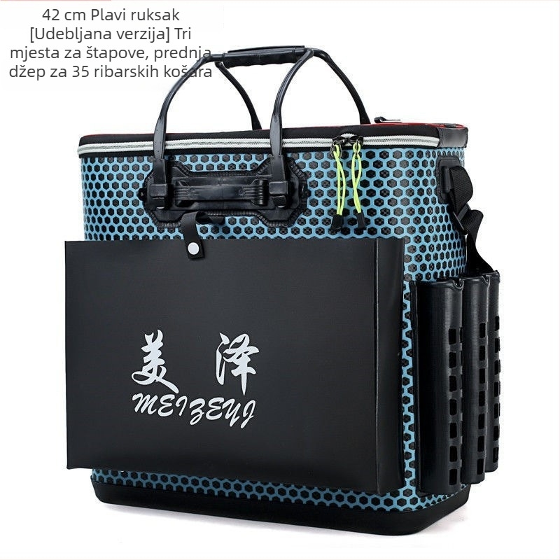 Debeli EVA kanta za ribolov, dvostruki sloj, torba s kotačićima, višenamjenska kanta za živu ribu