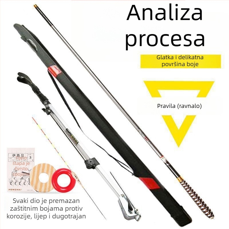 Set štapova od karbonskih vlakana – ultra lagan, ultra čvrst, višedijelni za karpa i karasa