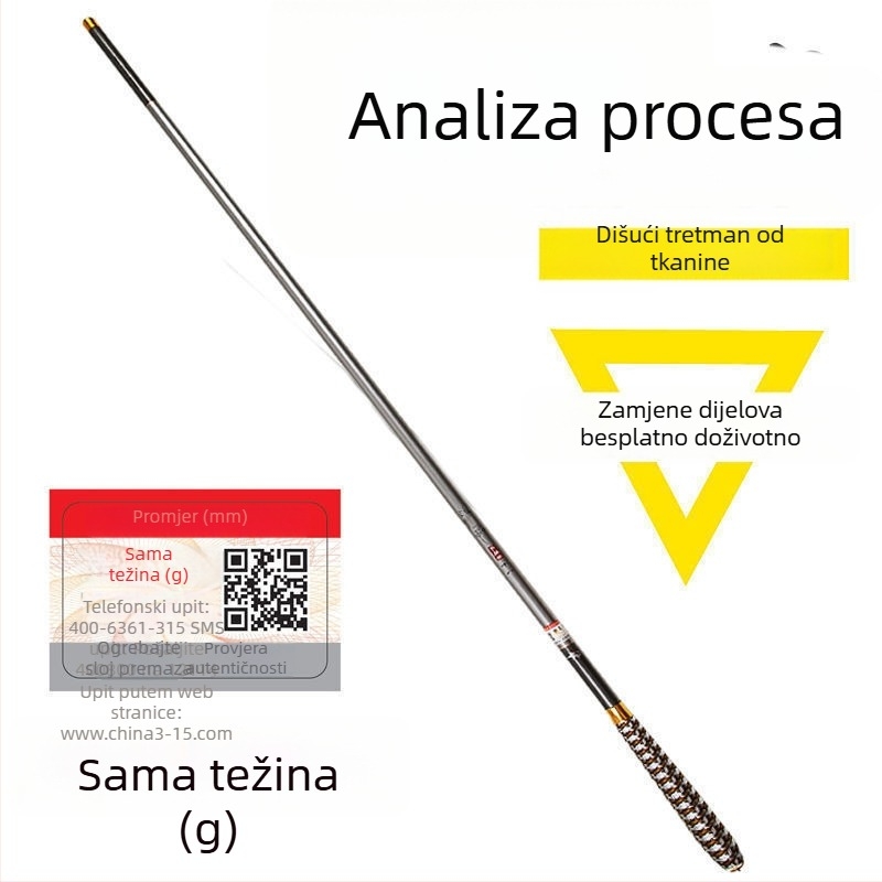 Set štapova od karbonskih vlakana – ultra lagan, ultra čvrst, višedijelni za karpa i karasa