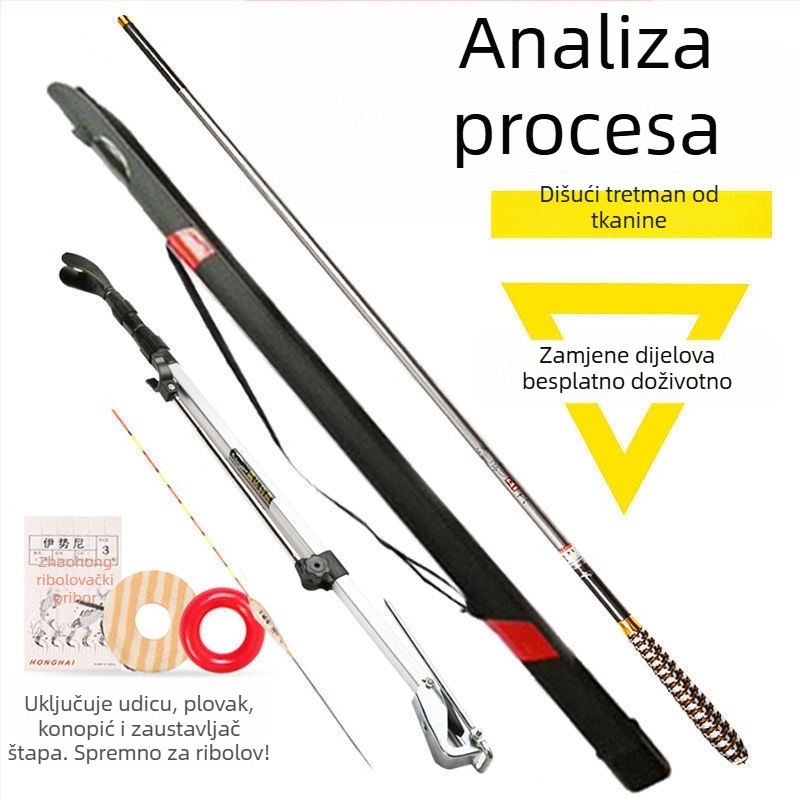Set štapova od karbonskih vlakana – ultra lagan, ultra čvrst, višedijelni za karpa i karasa