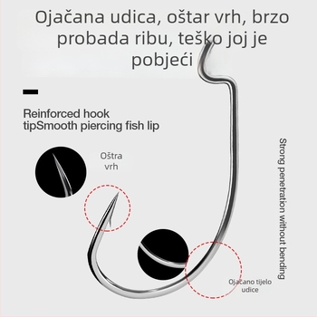 Crank kuka sa širokim trbuhom za bass — bodljikav kuk, 1 kom, za ribolov u potocima, rijekama, jezerima, moru, brodu i stijenama