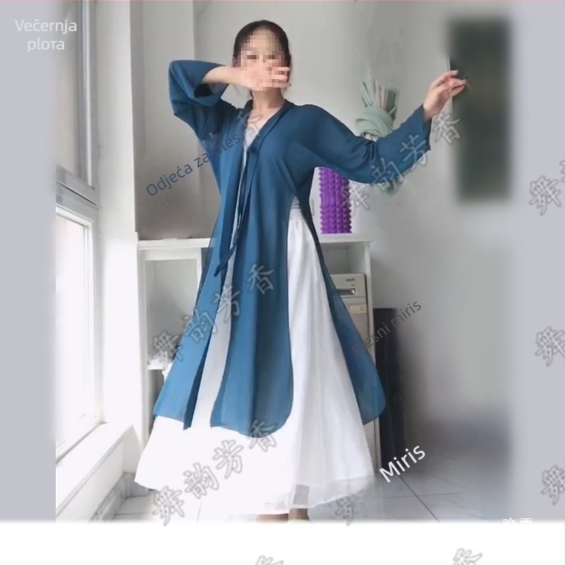 Unisex kostim za klasični ples s kapom i gazom haljinom, dugi tekući kardigan; Spandex <30%; proljeće 2025; folklorni ples; dob od 35–39