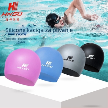 Haston silikonska kapa za plivanje za odrasle, unisex, vodonepropusna, zaštita ušiju, visoka elastičnost