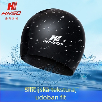 Haston silikonska kapa za plivanje za odrasle, unisex, vodonepropusna, zaštita ušiju, visoka elastičnost