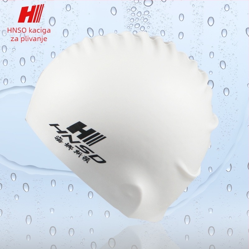 Haston silikonska kapa za plivanje za odrasle, unisex, vodonepropusna, zaštita ušiju, visoka elastičnost