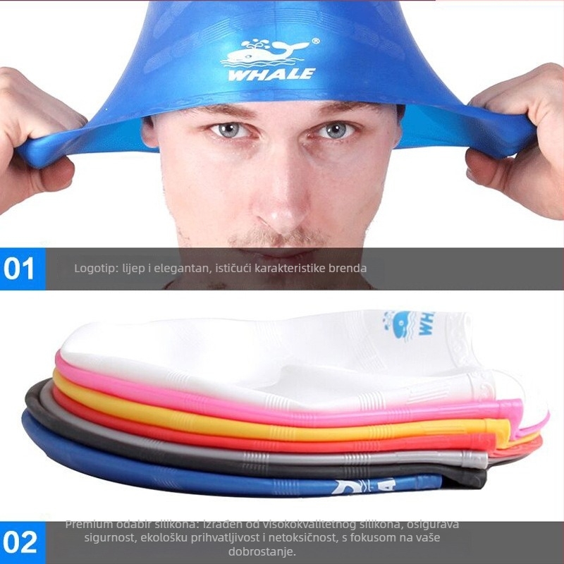 Silikonska kapica za plivanje za odrasle – vodootporna zaštita uha, visoka elastičnost, udobna kapica za trening