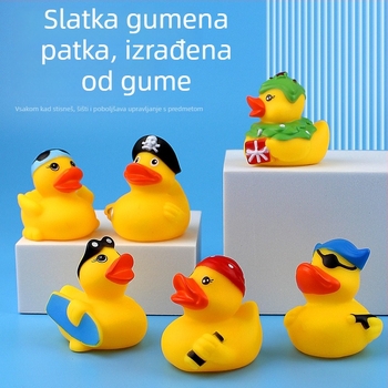 Piratska patka za kupanje od vinila, plutajuća, s funkcijom stisni i vrišti, za bebe 0–3 godina