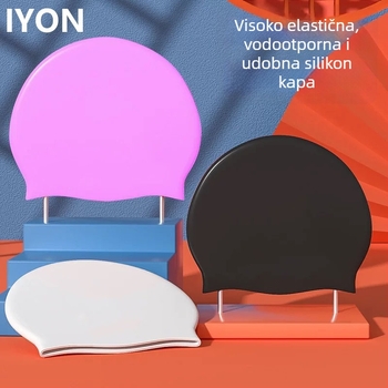 Silikonska kapa za plivanje - Vodootporna - Udobna - Visoka elastičnost - Uzorak: Jednobojan