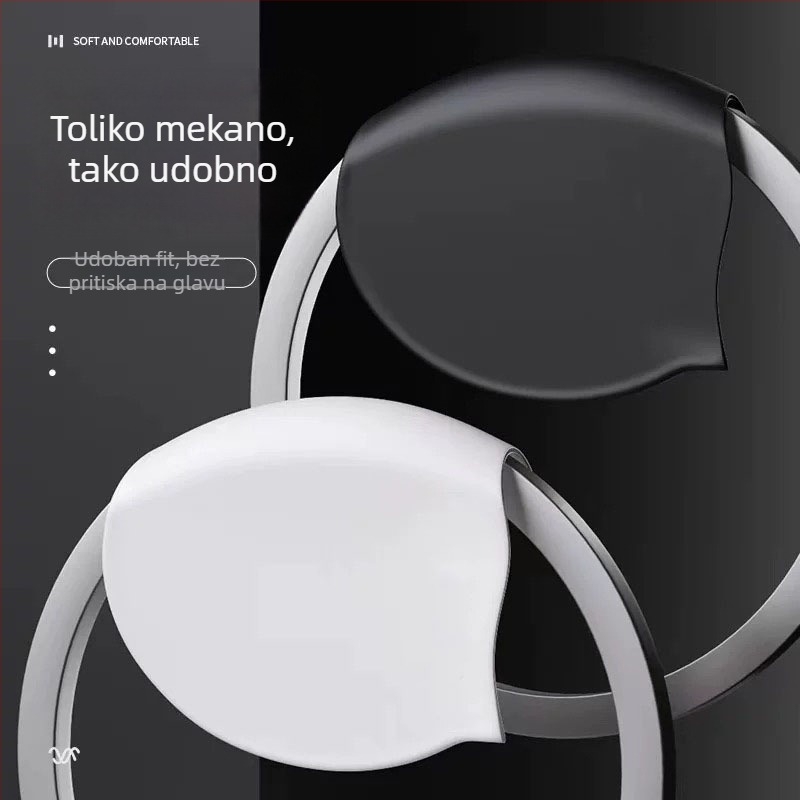 Silikonska kapa za plivanje - Vodootporna - Udobna - Visoka elastičnost - Uzorak: Jednobojan