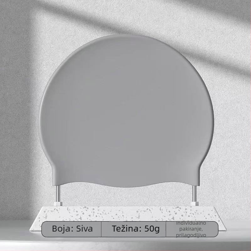 Silikonska kapa za plivanje - Vodootporna - Udobna - Visoka elastičnost - Uzorak: Jednobojan