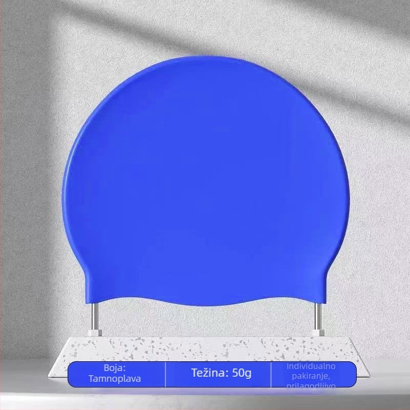 Silikonska kapa za plivanje - Vodootporna - Udobna - Visoka elastičnost - Uzorak: Jednobojan
