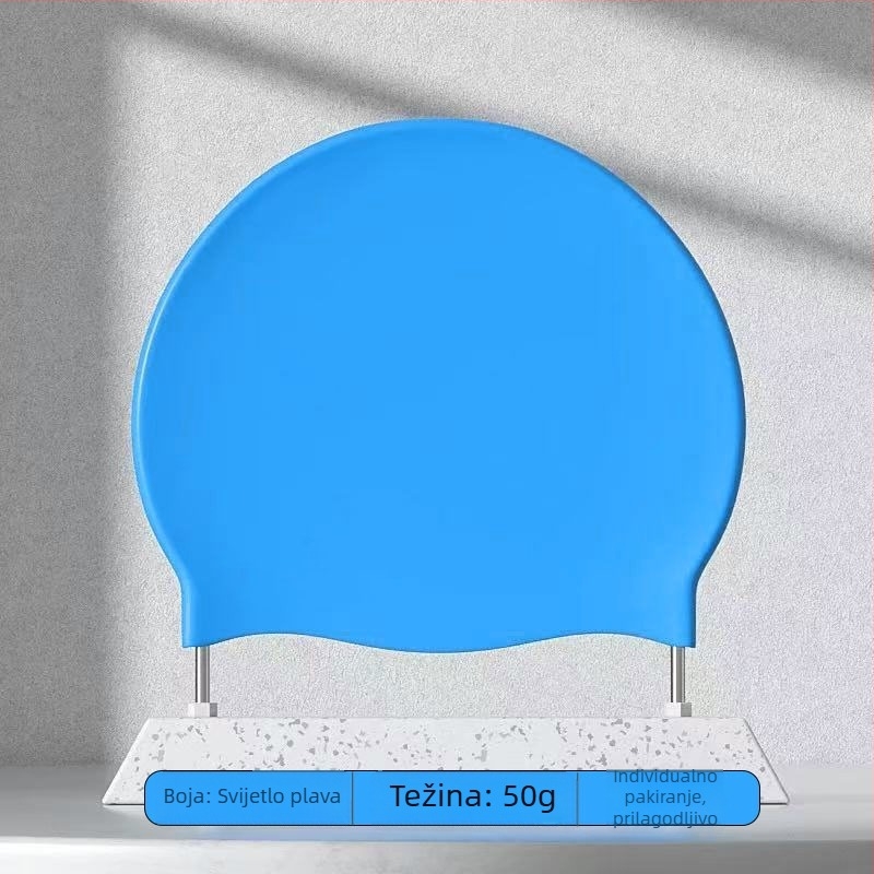 Silikonska kapa za plivanje - Vodootporna - Udobna - Visoka elastičnost - Uzorak: Jednobojan