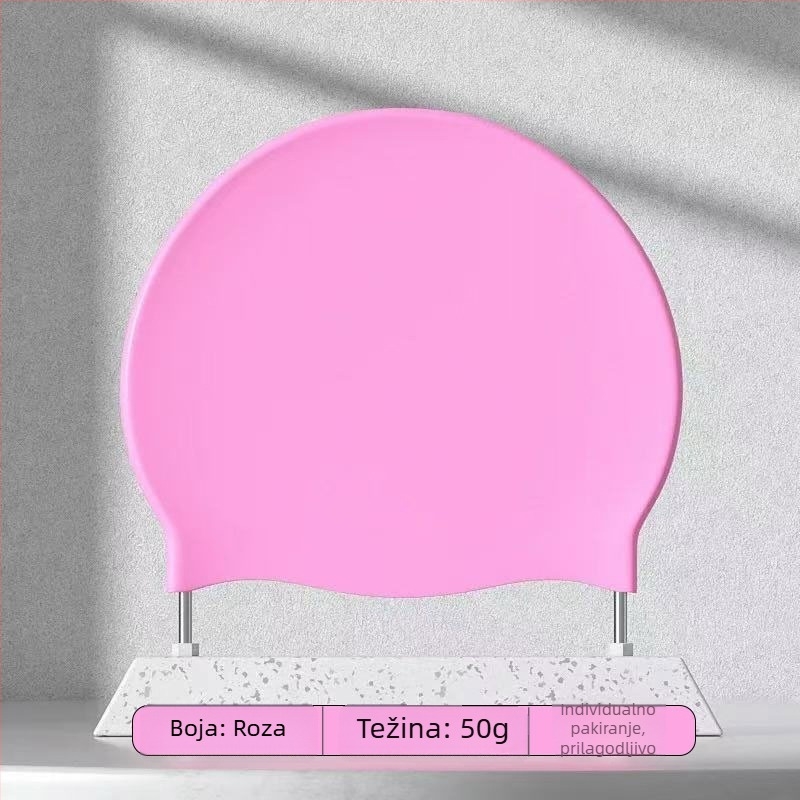 Silikonska kapa za plivanje - Vodootporna - Udobna - Visoka elastičnost - Uzorak: Jednobojan