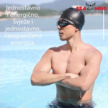 SEAWING silikonska kapa za plivanje s zaštitom ušiju za odrasle – vodootporna, set s plivačkim naočalama