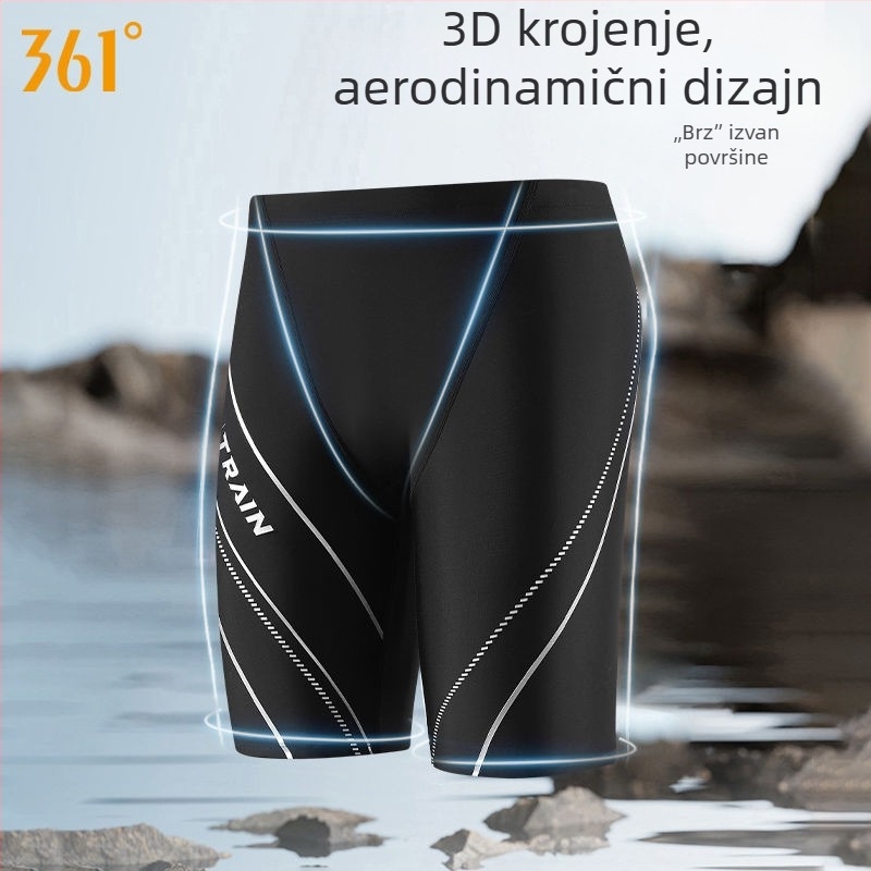 361° Muške trkaće kupaće gaće, 3-djelni set s kapom i naočalama, poliester