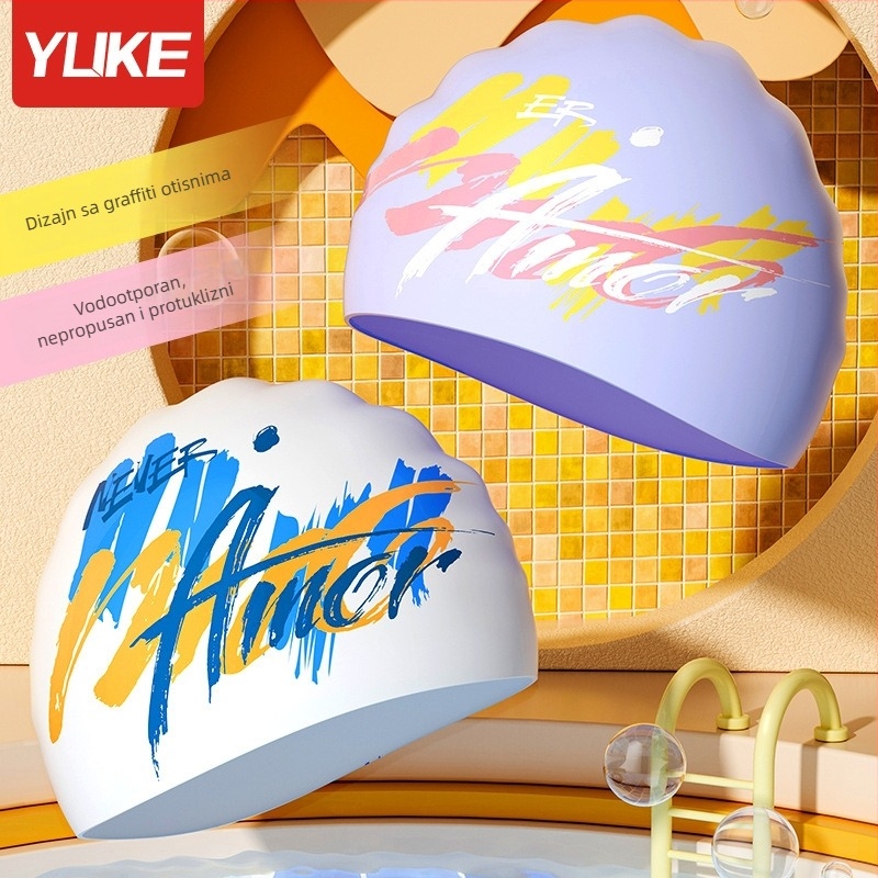 Plivačka kapa od silikona za odrasle, unisex, vodootporna, zaštita od sunca, bez stezanja