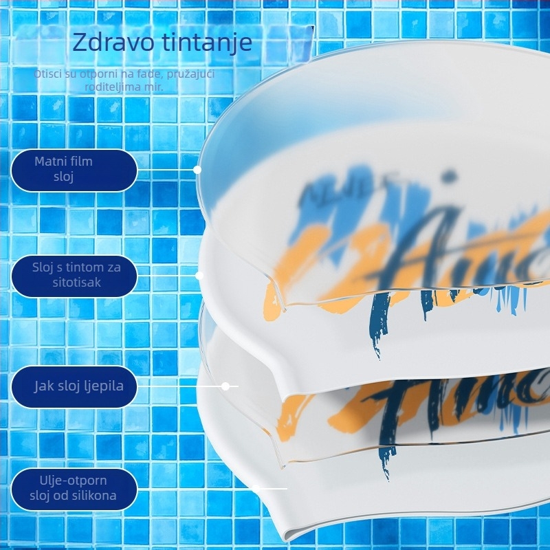 Plivačka kapa od silikona za odrasle, unisex, vodootporna, zaštita od sunca, bez stezanja
