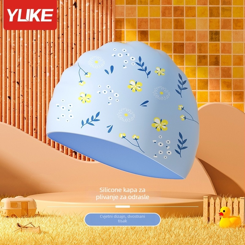Plivačka kapa od silikona za odrasle, unisex, vodootporna, zaštita od sunca, bez stezanja