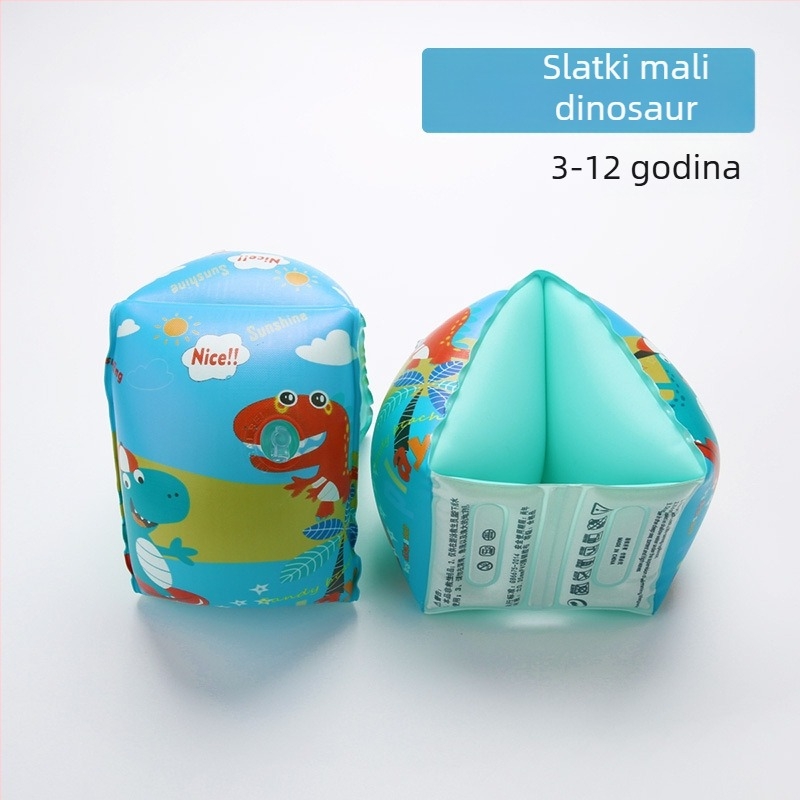 Qicaibei Dječji plivački manšeti za ruku, ekološki PVC, debljina 0,35 mm, crtani dizajn