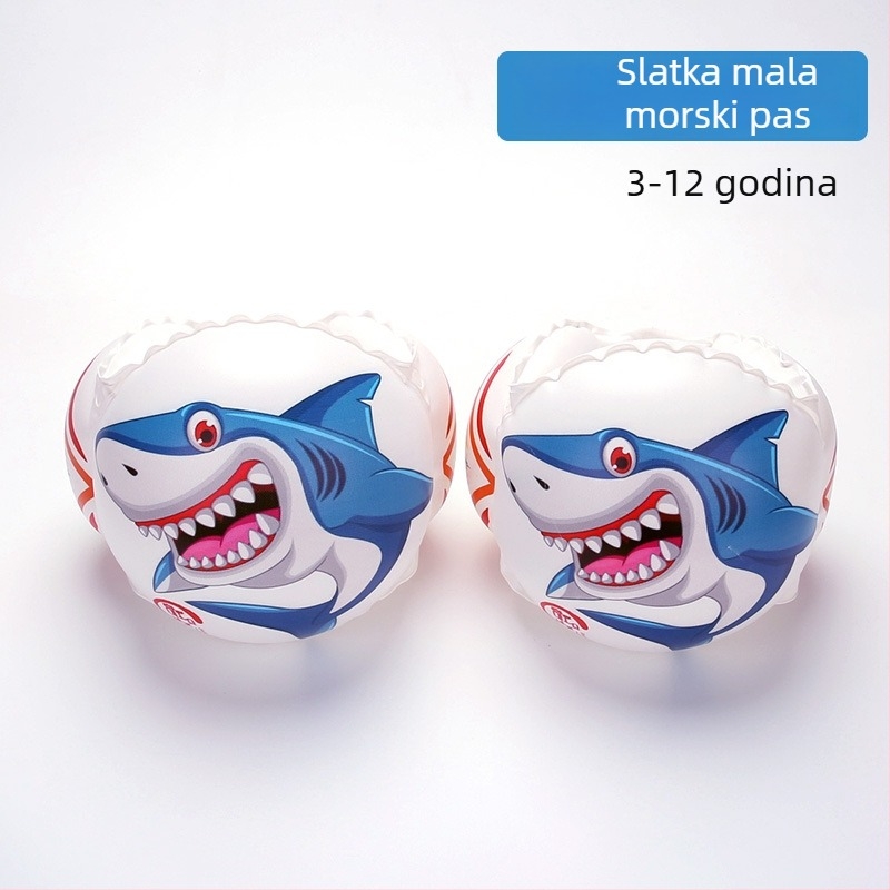 Qicaibei Dječji plivački manšeti za ruku, ekološki PVC, debljina 0,35 mm, crtani dizajn