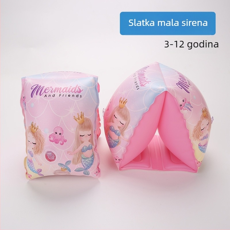 Qicaibei Dječji plivački manšeti za ruku, ekološki PVC, debljina 0,35 mm, crtani dizajn