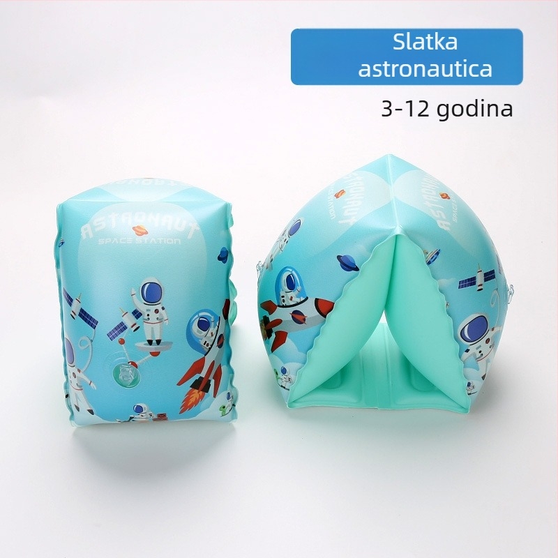 Qicaibei Dječji plivački manšeti za ruku, ekološki PVC, debljina 0,35 mm, crtani dizajn