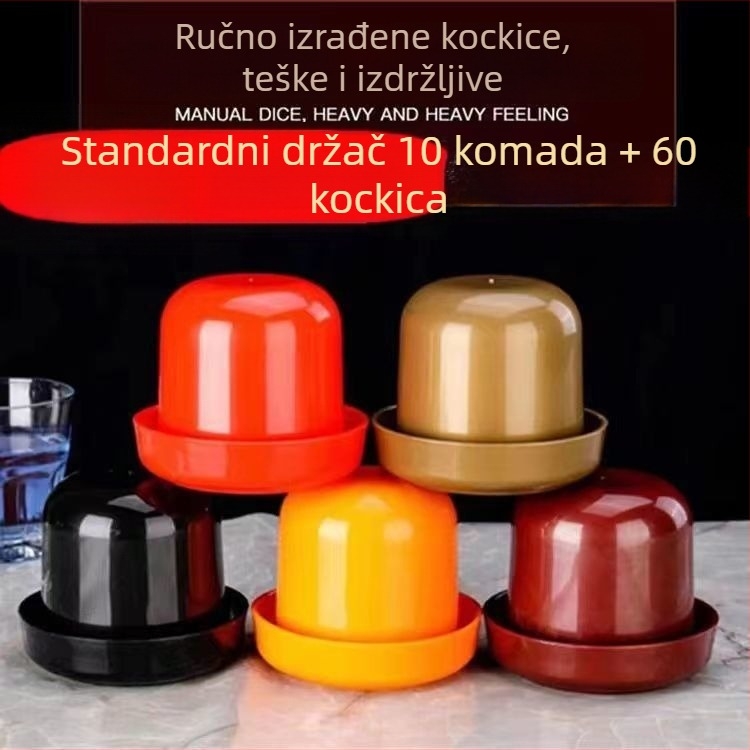 Set kockica, 10 komada, melamin, s podstavkom i shaker čašama za bar