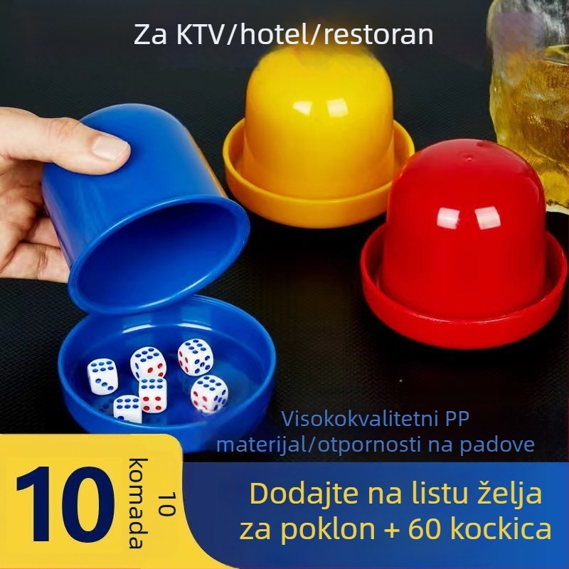 Set kockica, 10 komada, melamin, s podstavkom i shaker čašama za bar