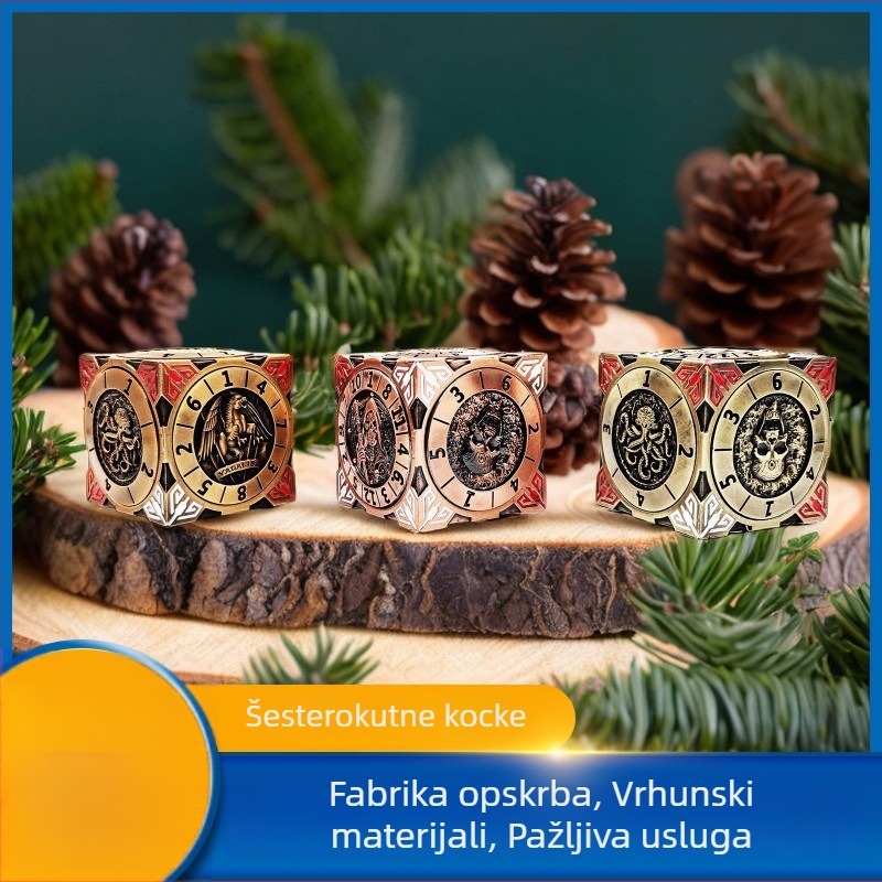7-u-1 Okretne D&D Kocke – Cinkovog legura, Poliedar, Cthulhu/Call of Cthulhu Stolna Igra