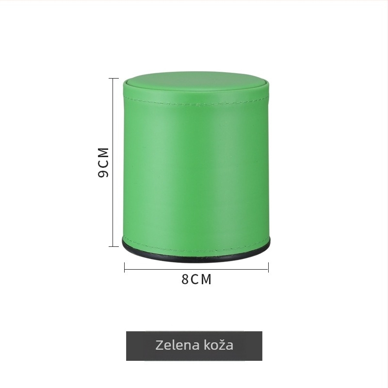 Kožni i PP plastični šejker za kocke – moguć ispis logotipa, zaobljeni kutovi, kutija od 100 komada, pogodno za igre s kockicama i kartama