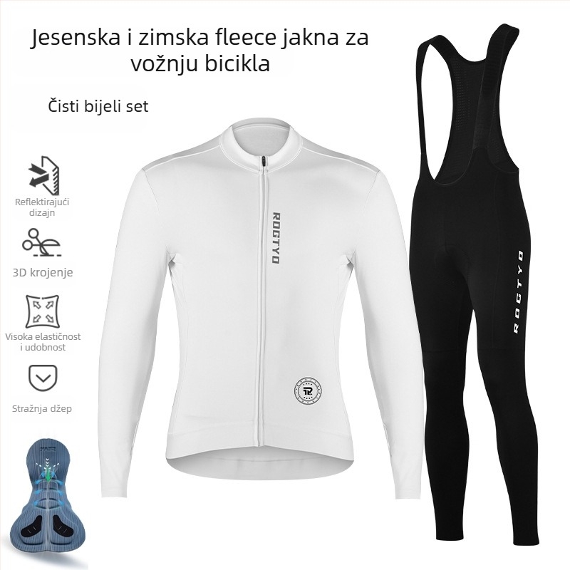 Muški zimski set odjeće za biciklizam – vjetrootpornost, topao materijal, za cestovni bicikl