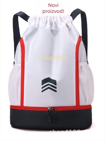 Sportski ruksak s odjeljkom za suho i mokro, zatvaranje šnira, prozračna Oxford tkanina, unisex, za outdoor sportove.