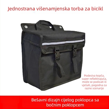 Crna platnena višenamjenska bočna torba za motocikle i elektromotorna vozila, pannier stil, torba za alate na stražnjem sjedalu