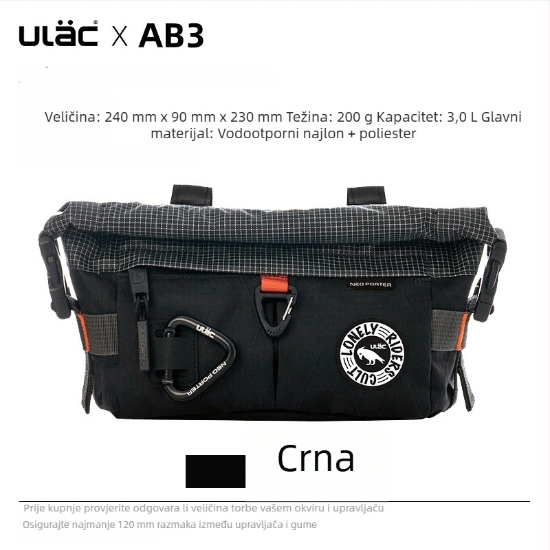 ULAC vodootporna torbica za upravljač bicikla, višenamjenska, 3L kapaciteta, za planinski bicikl