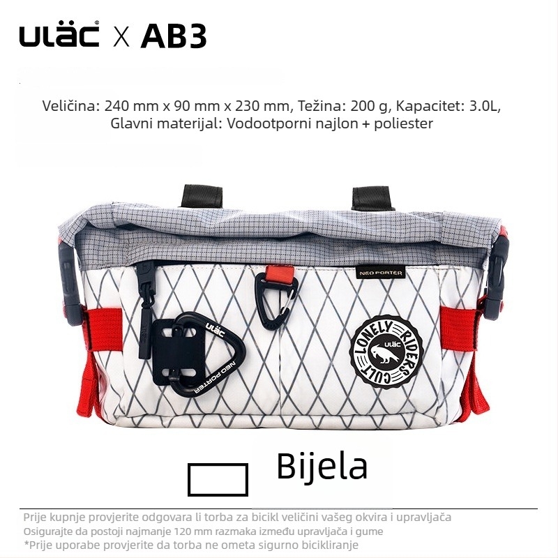 ULAC vodootporna torbica za upravljač bicikla, višenamjenska, 3L kapaciteta, za planinski bicikl
