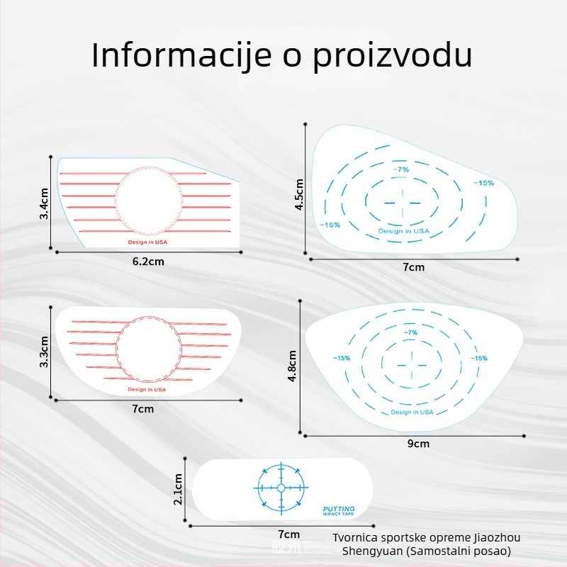 Golf udarne naljepnice – Pribor za vježbanje položaja udarca (Wood, Iron, Putter) – Materijal: naljepnica; Golf dodaci