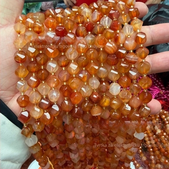 Prirodni kamen kružne perle – ručno rezane, rasute perle, stil kotačić, teksturirani uzorak