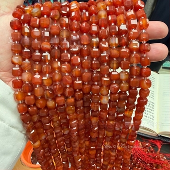 Prirodni kamen kružne perle – ručno rezane, rasute perle, stil kotačić, teksturirani uzorak