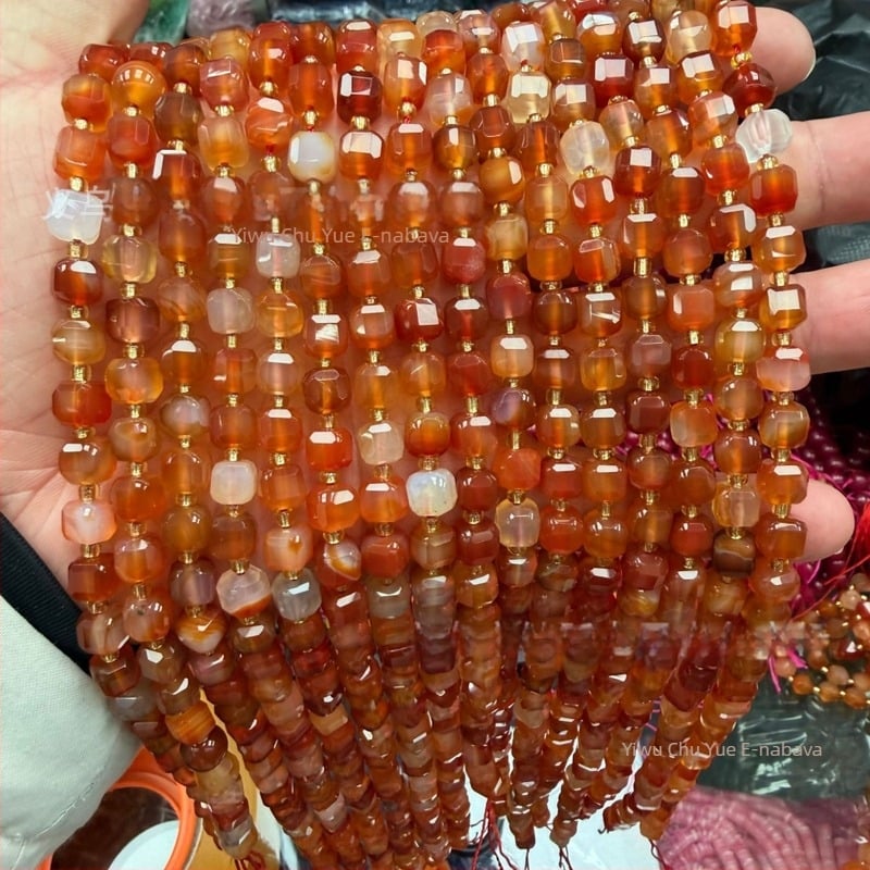 Prirodni kamen kružne perle – ručno rezane, rasute perle, stil kotačić, teksturirani uzorak