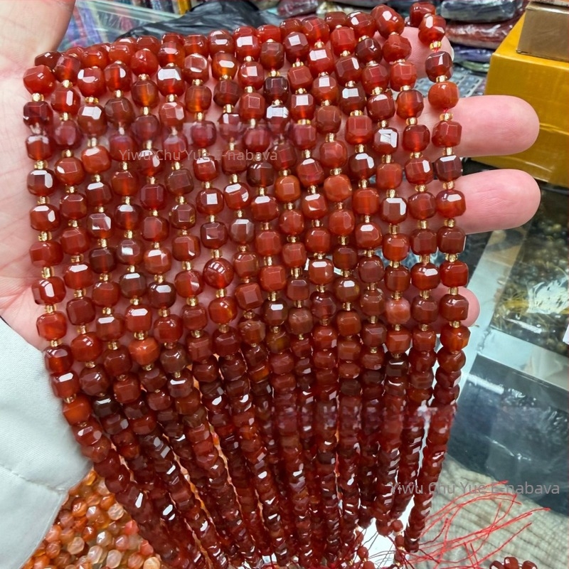 Prirodni kamen kružne perle – ručno rezane, rasute perle, stil kotačić, teksturirani uzorak