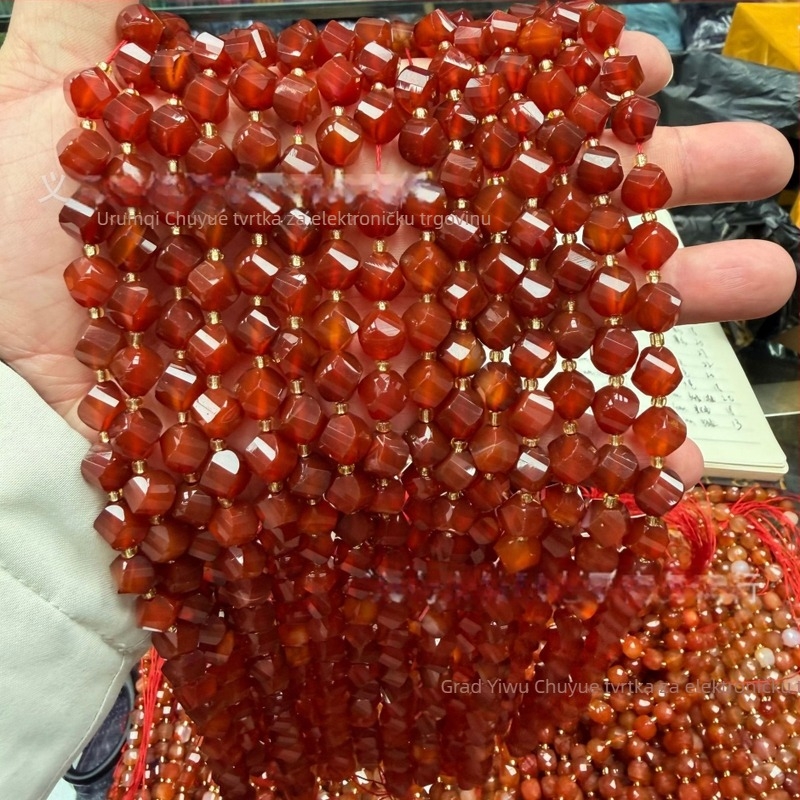 Prirodni kamen kružne perle – ručno rezane, rasute perle, stil kotačić, teksturirani uzorak