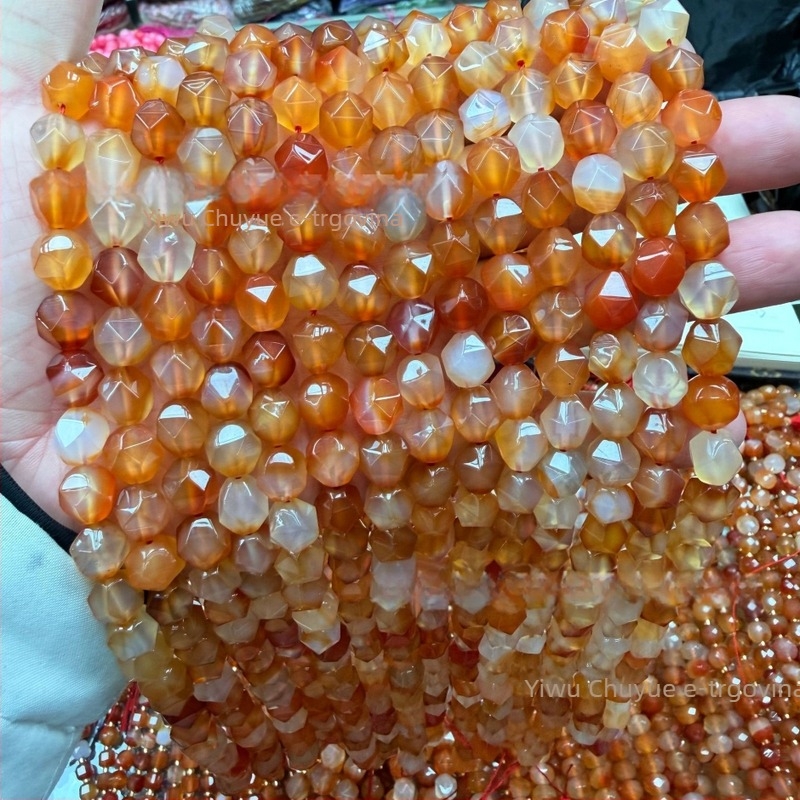 Prirodni kamen kružne perle – ručno rezane, rasute perle, stil kotačić, teksturirani uzorak